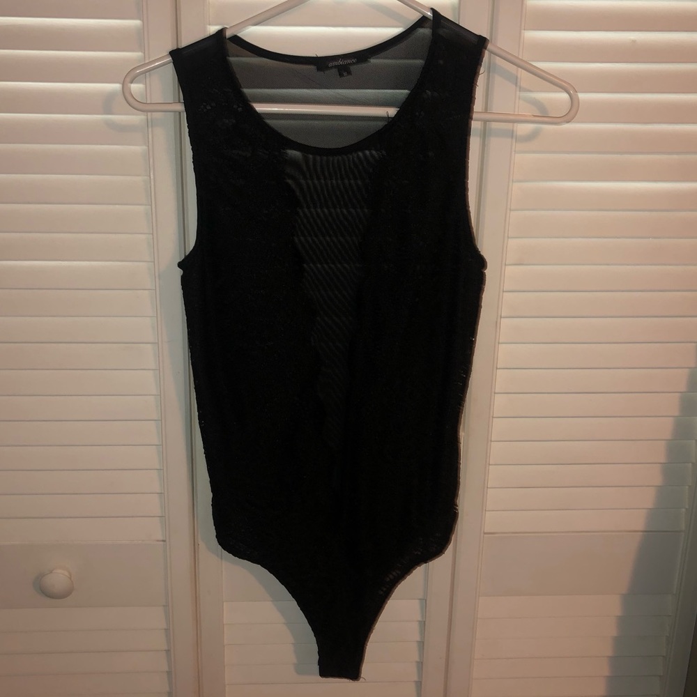 Sheer black bodysuit